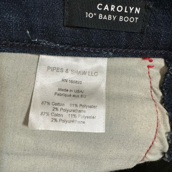 Veronica Beard Womens Carolyn 10" Baby Boot Cut Jeans Blue Red Dark Wash USA 26 - Picture 9 of 10
